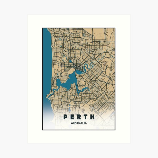 Item preview, Perth map Asutralia designed and sold by PostersProf1.