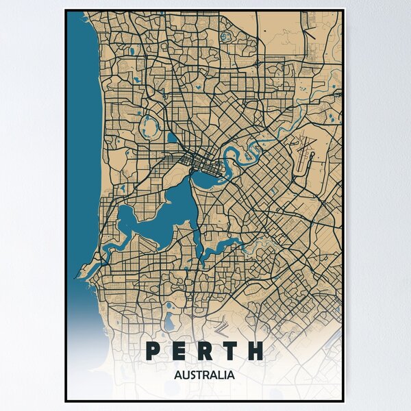 Item preview, Perth map Asutralia designed and sold by PostersProf1.