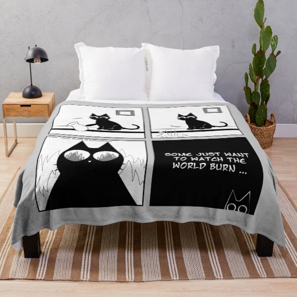 Item preview, Watch The World Burn - Funny Cat Cartoon Comic designed and sold by TWOdesign2.