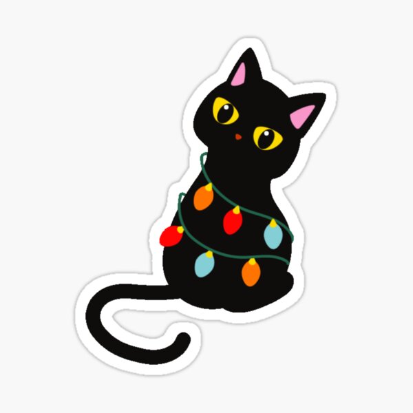 Cat Celebrates Merry Christmas! | Best GRD Designs Sticker