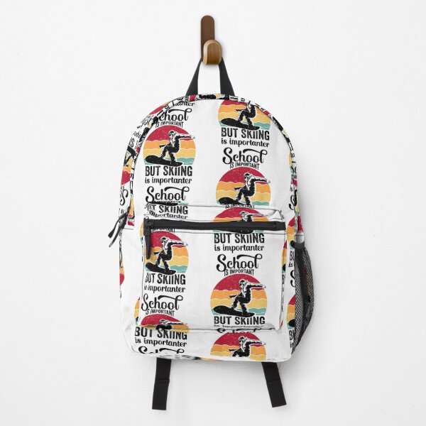 Item preview, School Is Important But Skiing Is Importanter - Retro designed and sold by DesignoresLTD.