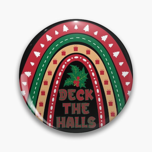 Item preview, Deck The Halls Christmas Rainbow Pattern With Black Background designed and sold by Rosinda.