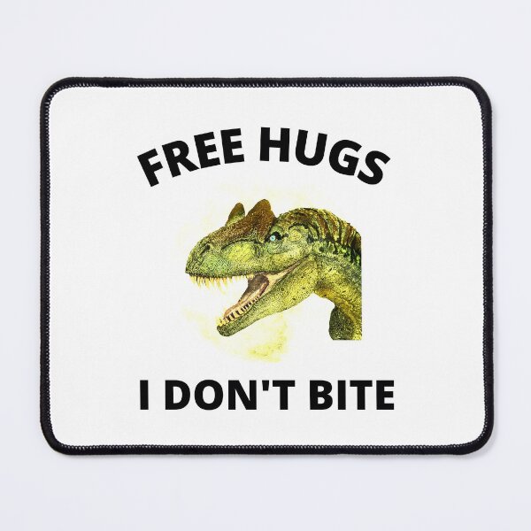Item preview, Free Hugs I don't bite Dinosaur Prescription Hugs Stickers designed and sold by RGRamsey.