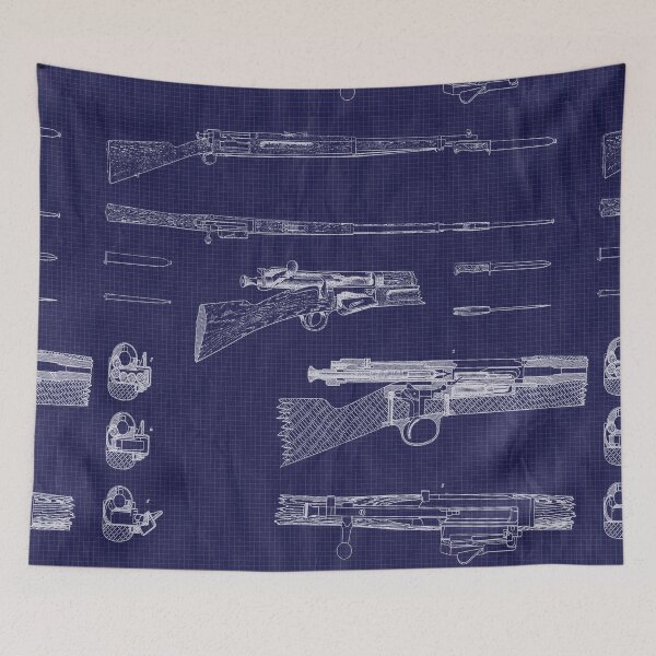 Item preview, Vintage Rifle Blueprint - Classic Rifle designed and sold by HistoSasa.