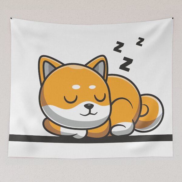 Item preview, Cute shiba inu dog sleeping flat cartoon  designed and sold by COLORS STORE.
