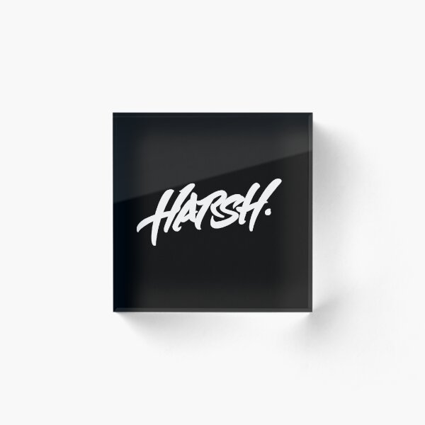 HARSH - Hand Lettering Black & White Acrylic Block