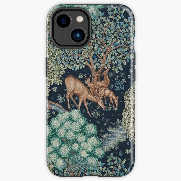 William Morris Deer Print Pattern iPhone Tough Case