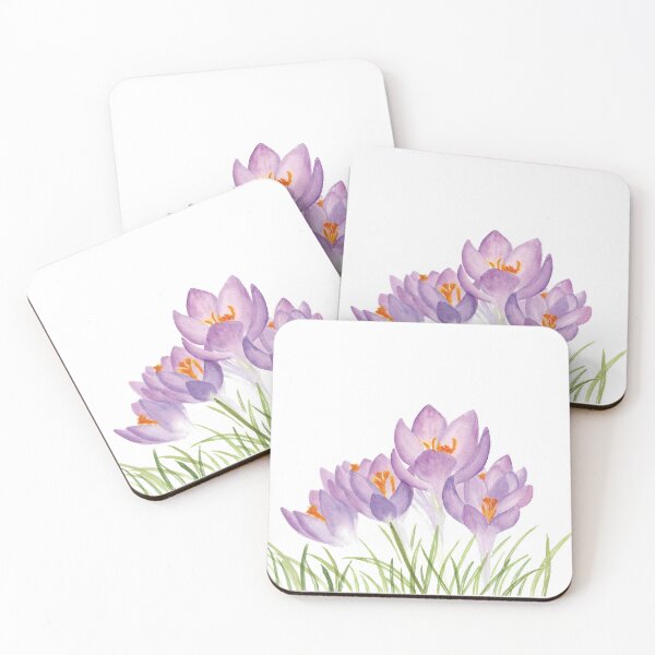 Item preview, Purple Crocus flower Watercolor Painting designed and sold by AmyBlossomArt.