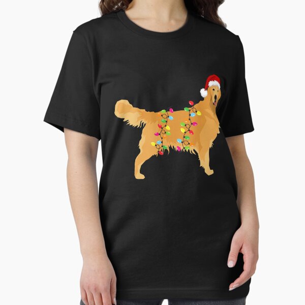 Aperçu de l'œuvre Golden Retriever Holiday Christmas Light - Golden Retriever Christmas in Santa Hat Holiday Santa Dog créée et vendue par ExploreTheStore.