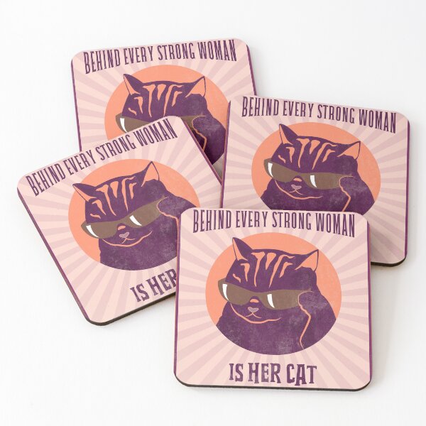 Item preview, behind every strong woman is her cat designed and sold by reka88.
