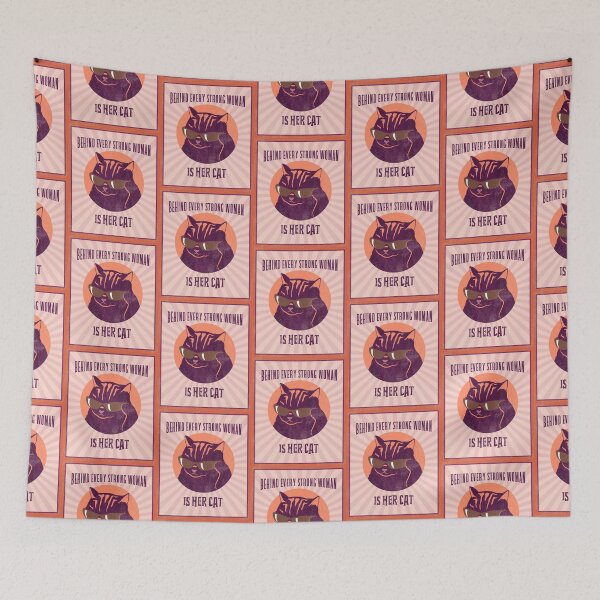 Item preview, behind every strong woman is her cat designed and sold by reka88.