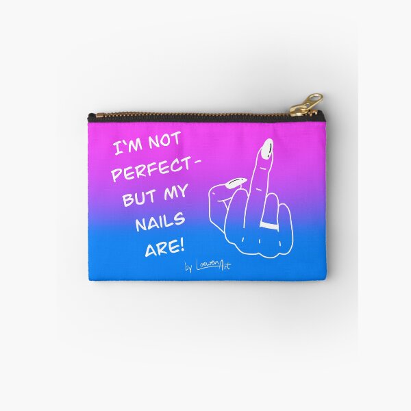 Item preview, I'm not perfect - but my nails are! pink - blue - white designed and sold by Loewen-Art.