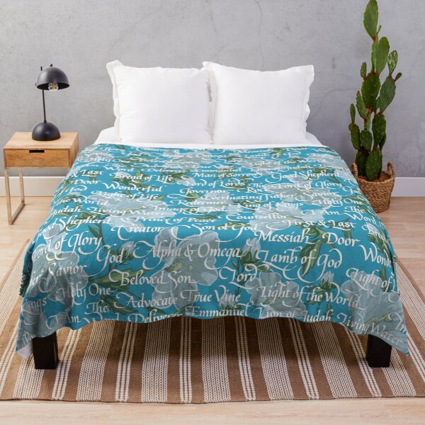 Item preview, Names of Christ Calligraphy Pattern | Bright Aqua designed and sold by L Diane Johnson.