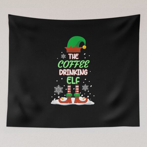 Item preview, the Coffee Drinking Elf  Funny idea gift for nurse student and coffee lovers mornings designed and sold by wi trendshop.