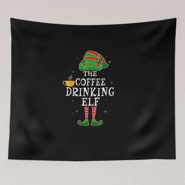 Item preview, coffee drinking Elf  Funny idea gift for nurse student and coffee lovers mornings designed and sold by wi trendshop.