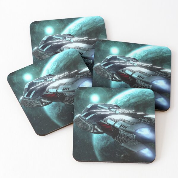 Item preview, Spaceship on the background of the planets designed and sold by TrendyThings37.