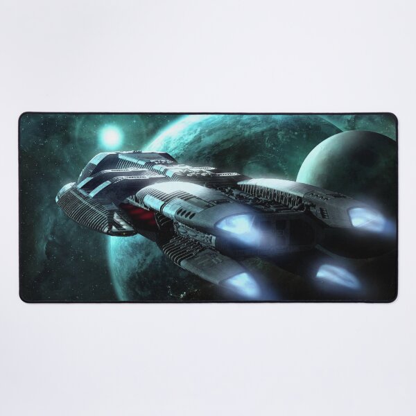 Item preview, Spaceship on the background of the planets designed and sold by TrendyThings37.