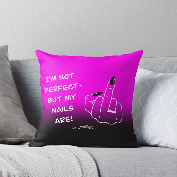 Item preview, COLLECTION I'm not perfect - but my nails are - pink - black - black designed and sold by Loewen-Art.