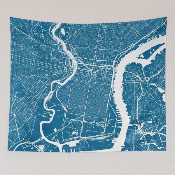 Item preview, Philadelphia, Pennsylvania, City Map - Blue designed and sold by helloadventure.