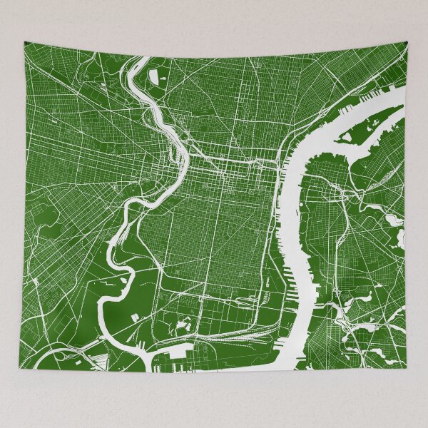 Item preview, Philadelphia, Pennsylvania, City Map - Green designed and sold by helloadventure.