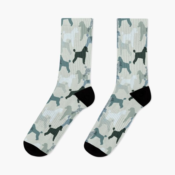 Item preview, Poodle Silhouette - Blue and Green Animal Dog Pattern designed and sold by TheRainbowRoom.