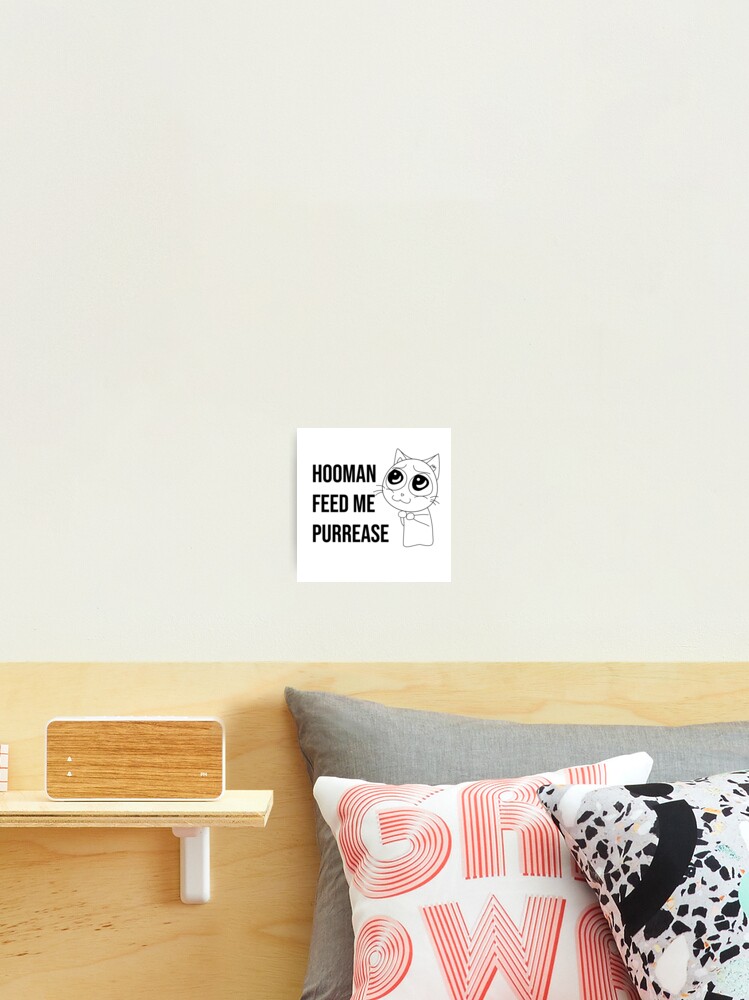 Thumbnail 2 of 3, Photographic Print, Hooman feed me purrease funny cat designed and sold by Experience21.