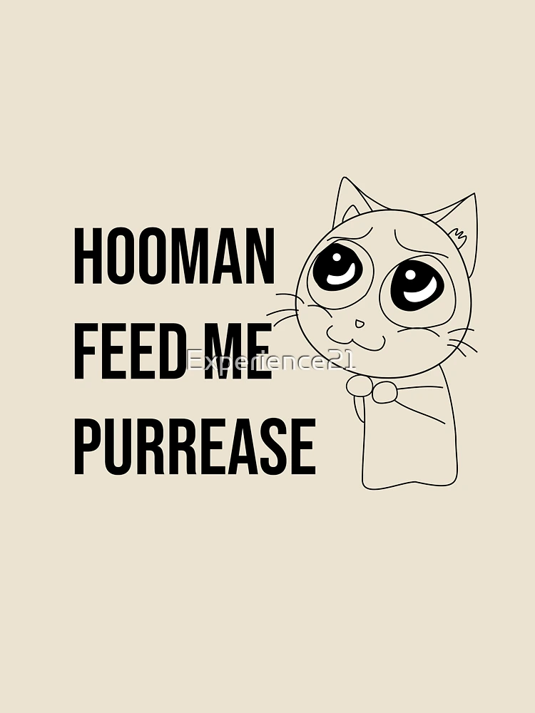 Thumbnail 4 of 4, Relaxed T-Shirt, Hooman feed me purrease funny cat designed and sold by Experience21.