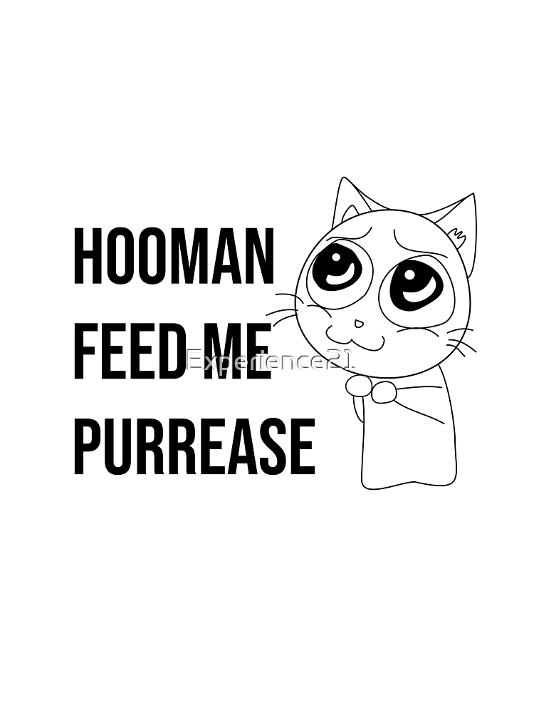 Thumbnail 7 of 7, Oversized T-Shirt, Hooman feed me purrease funny cat designed and sold by Experience21.