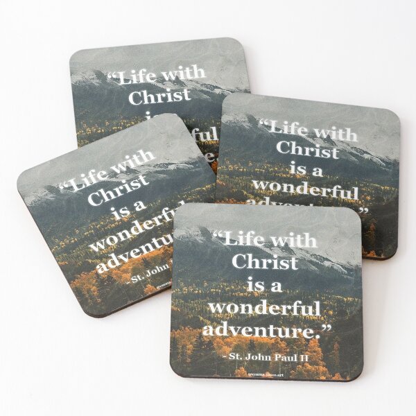 Item preview, Life With Christ is a Wonderful Adventure JP II quote designed and sold by emma-pano.