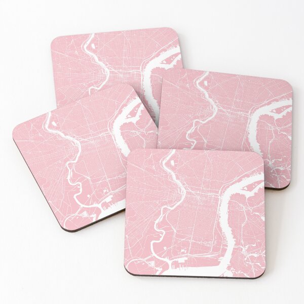 Item preview, Philadelphia, Pennsylvania, City Map - Pink designed and sold by helloadventure.