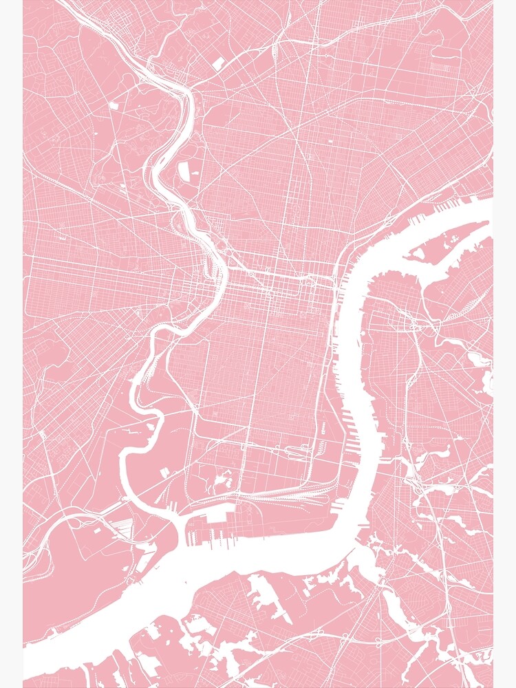 "Philadelphia, Pennsylvania, City Map Pink" Poster for Sale by