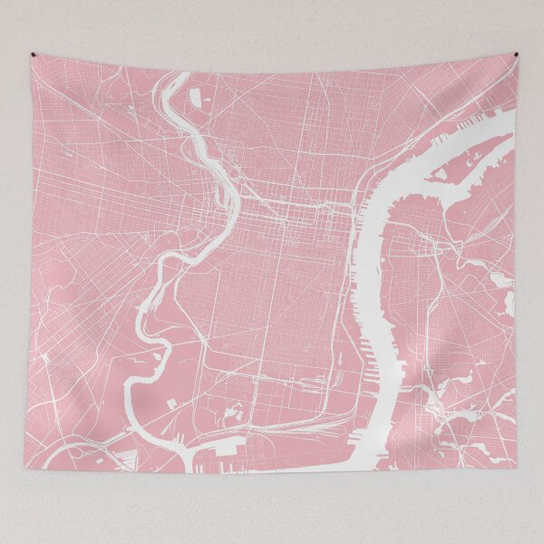 Item preview, Philadelphia, Pennsylvania, City Map - Pink designed and sold by helloadventure.