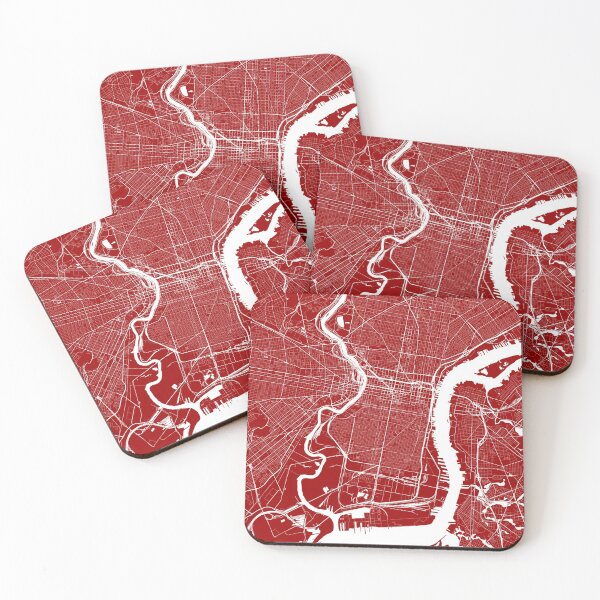 Item preview, Philadelphia, Pennsylvania, City Map - Red designed and sold by helloadventure.