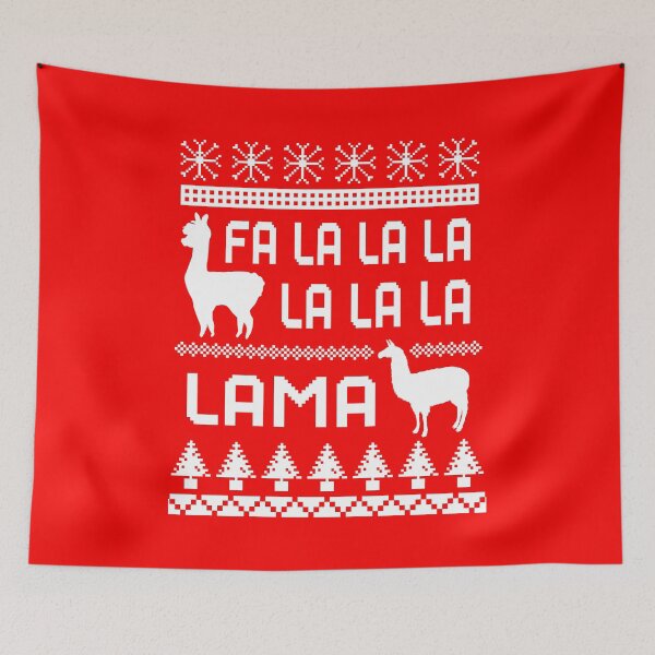 Item preview, Fa la la la Lama, Christmas Lama Pattern, White designed and sold by ACC .
