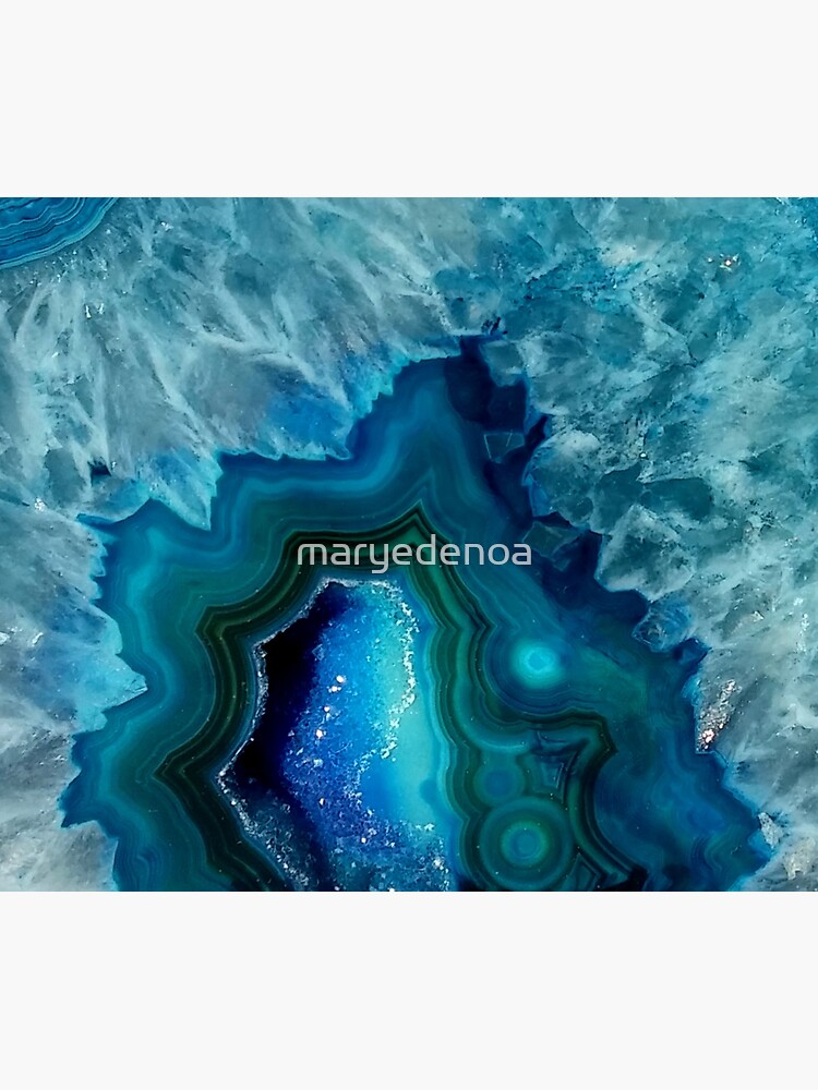 Artwork view, Teal Blue Agate designed and sold by maryedenoa