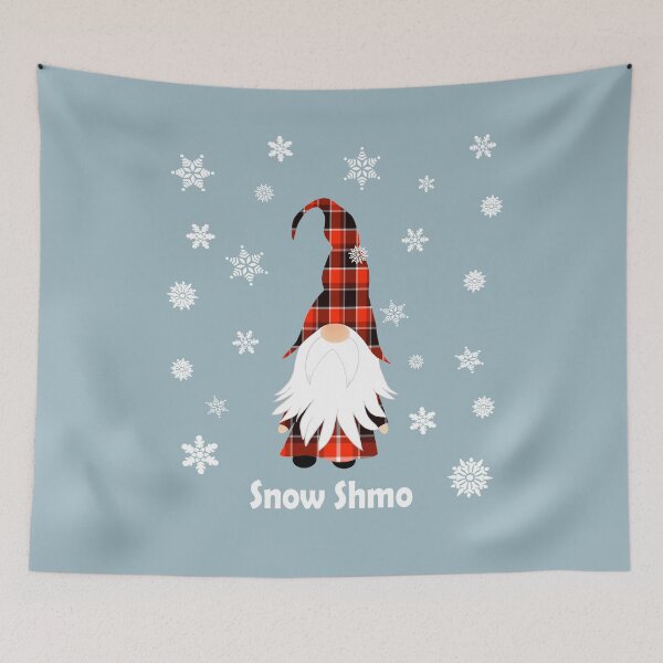 Item preview, Snow Shmo Buffalo Plaid Grumpy Funny Gnome with Snowflakes designed and sold by Itaya Art.
