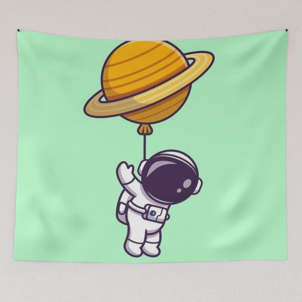 Item preview, Astronaut floating with planetary balloon in space designed and sold by TrendyThings37.