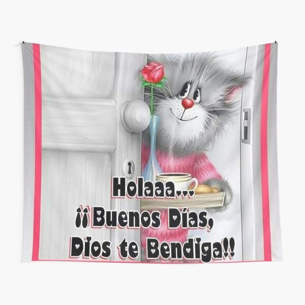 Tela decorativa «Buenos Dias Dios Te Bendiga» de Designsbykids | Redbubble