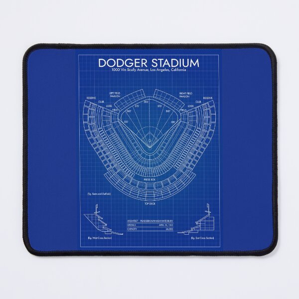 Item preview, Dodger Stadium (Blueprint - Vertical) designed and sold by BGALAXY.