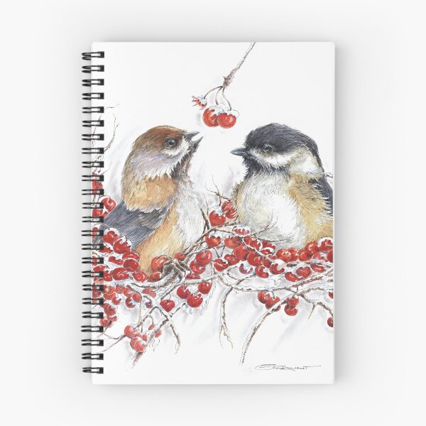 Item preview, Chickadees Among the Winter Berries  designed and sold by Stephanie Hnat.