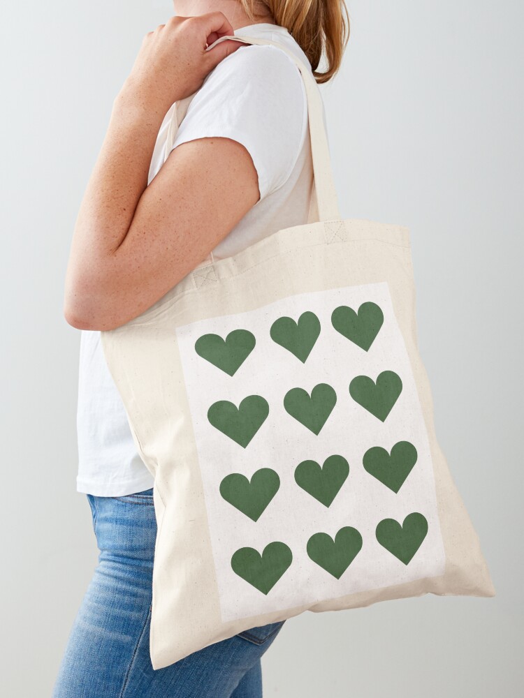 Green Heart Large Tote Bag