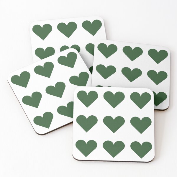 Item preview, Large PINE GREEN  and WHITE LOVE HEARTS designed and sold by RachelMacht.