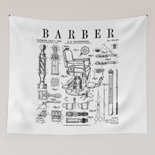 Artikelvorschau, Friseur Friseur Friseur Barbershop Vintage Patent entworfen und verkauft von GrandeDuc.