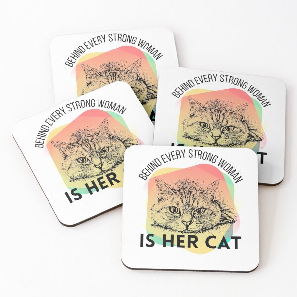 Item preview, behind every strong woman is her cat designed and sold by reka88.
