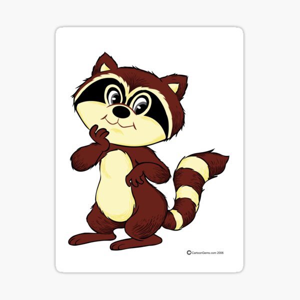 Raccoon Cartoon Cute Mischievous Sticker