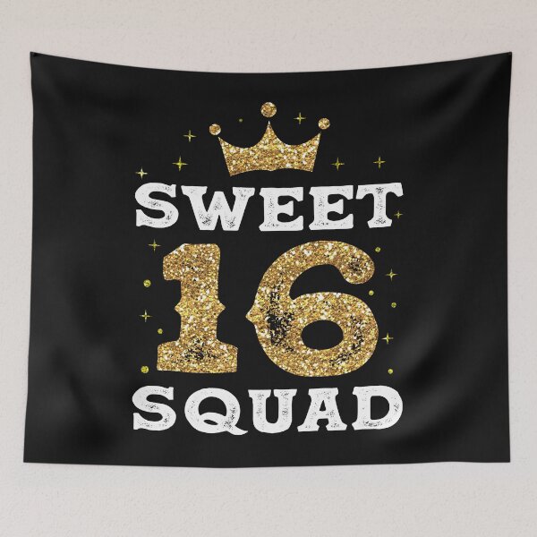 Item preview, Sweet 16 Squad tshirt Sixteen 16th Birthday 16 Years Old Tee designed and sold by FauzIDEA.