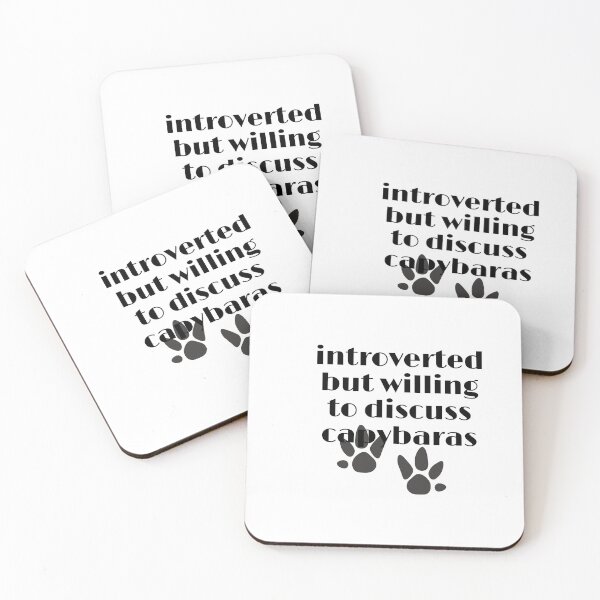 Item preview, introverted but willing to discuss capybaras with capybara footprints designed and sold by Alexa5454.