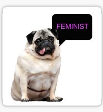 Droopy Feminist Pug Sticker