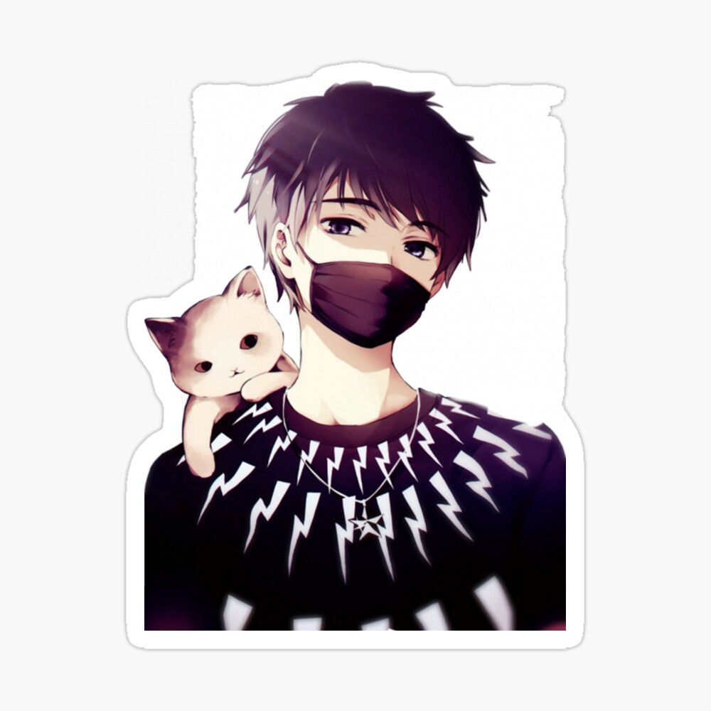 anime boy aesthetic kitty photographic print by zentenar redbubble