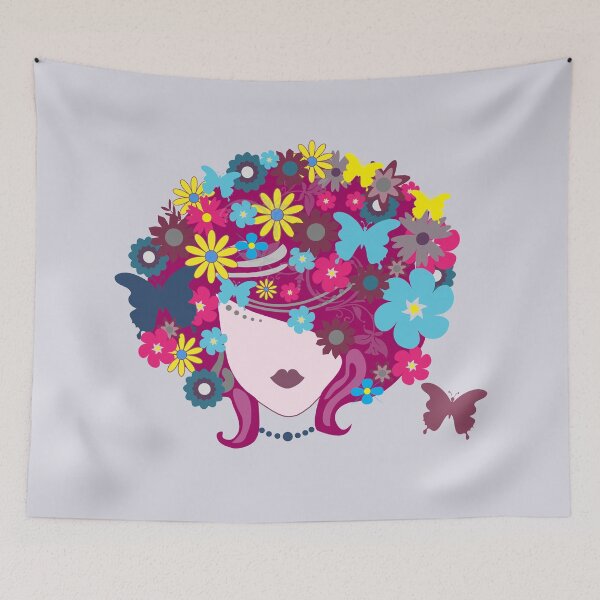 Item preview, Flowery-haired girl designed and sold by RafaelLima7.